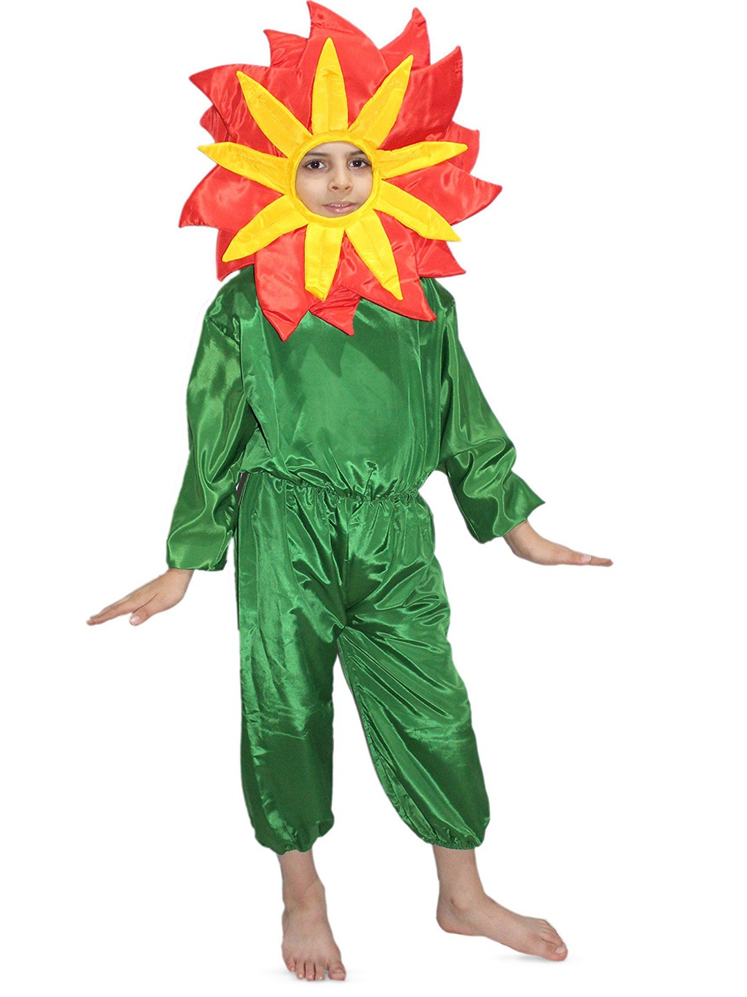 

Kaku Fancy dresses Girls Nature Theme Double Shade Flower Costume, Green