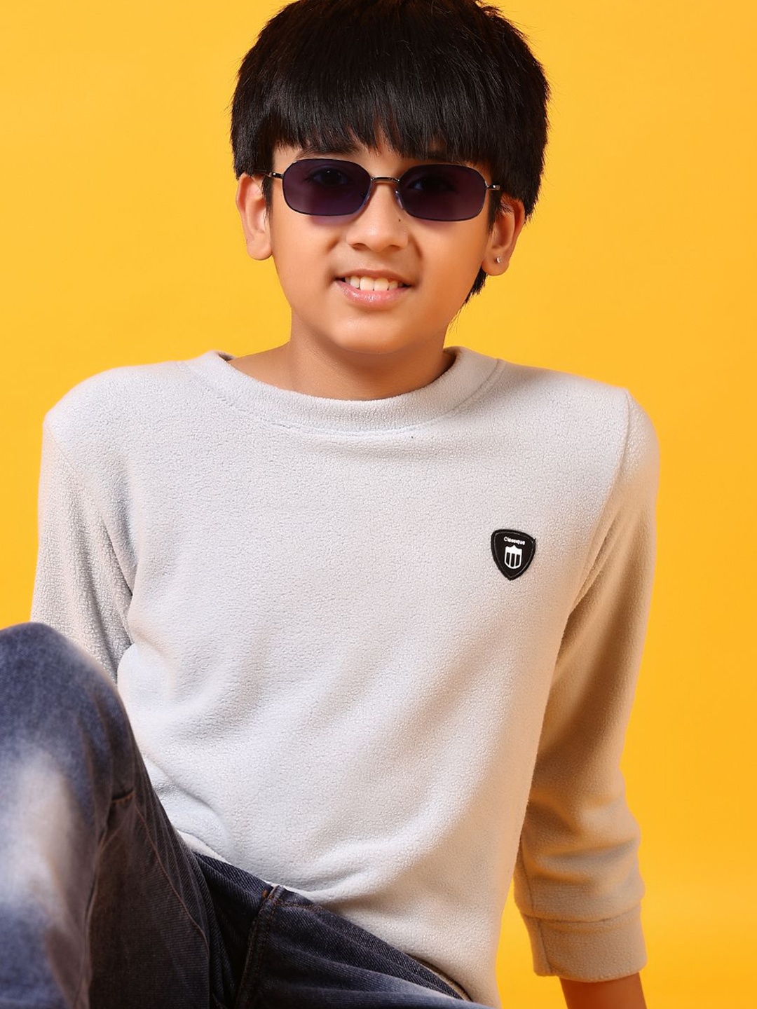 

V-Mart Boys Round Neck Pullover Sweatshirt, Grey