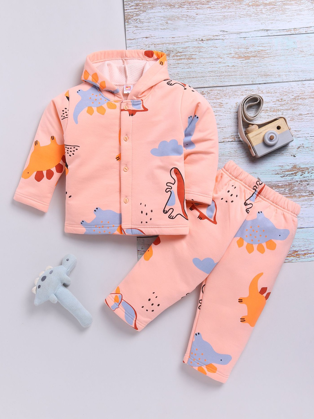 

Toonyport Kids Printed Hooded Sweatshirt With Trouser, Peach