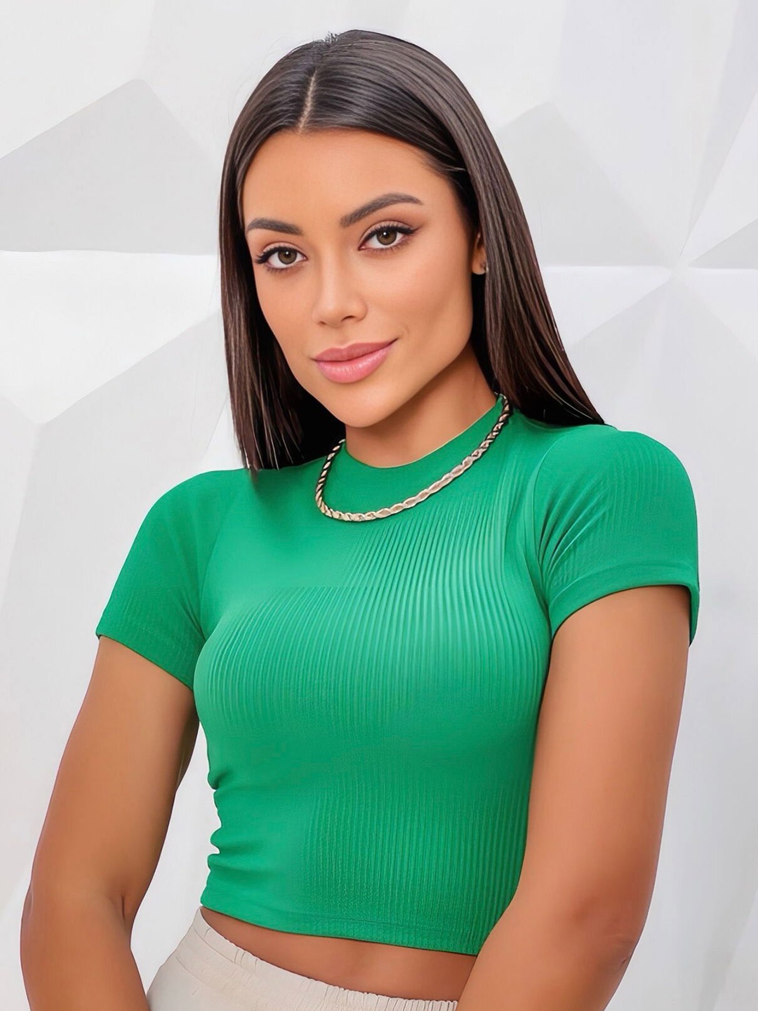 

sollobell Cotton Crop Top, Green