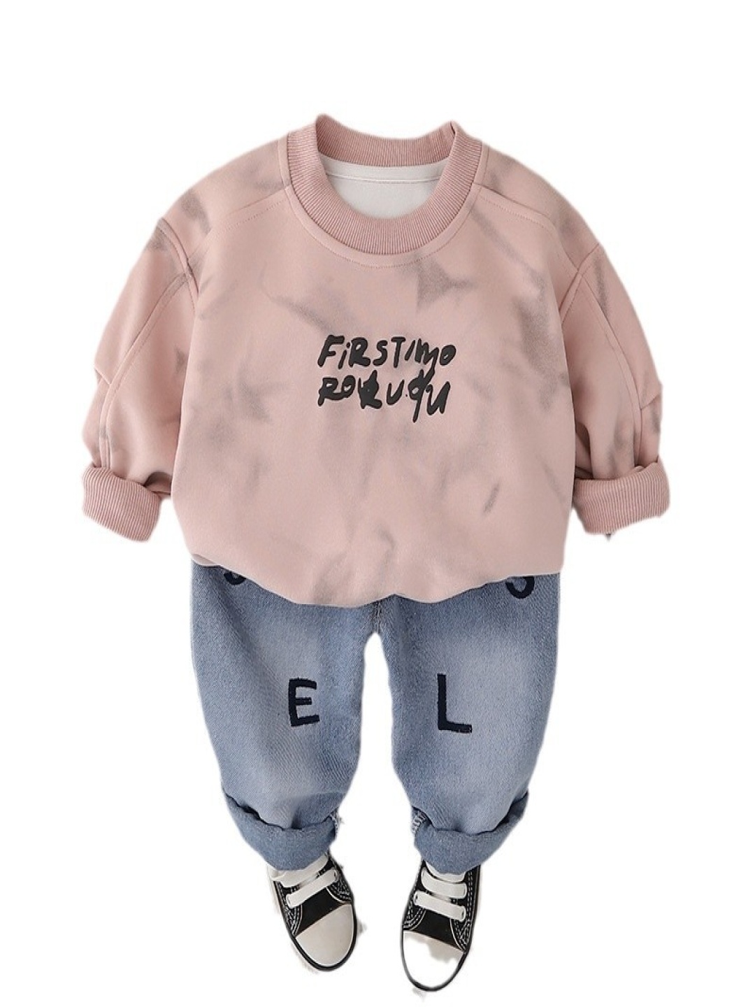 

StyleCast x Revolte Kids Printed Sweatshirt With Trousers, Pink