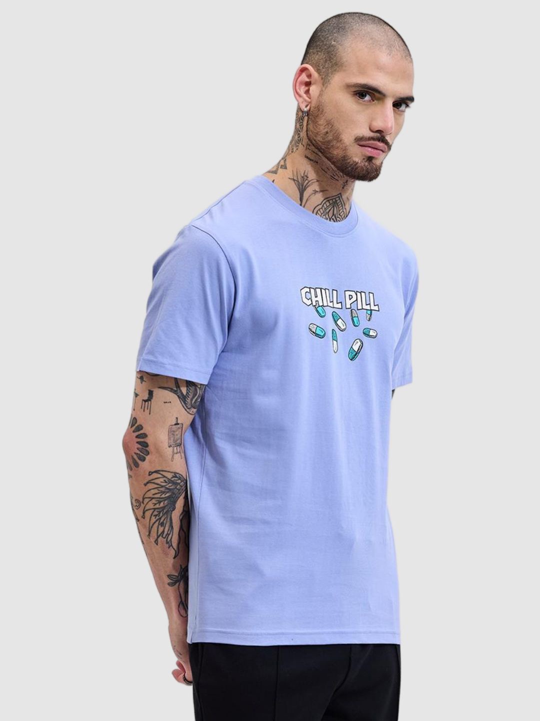 

Snitch Men Graphic Printed Slim Fit Cotton T-shirt, Blue