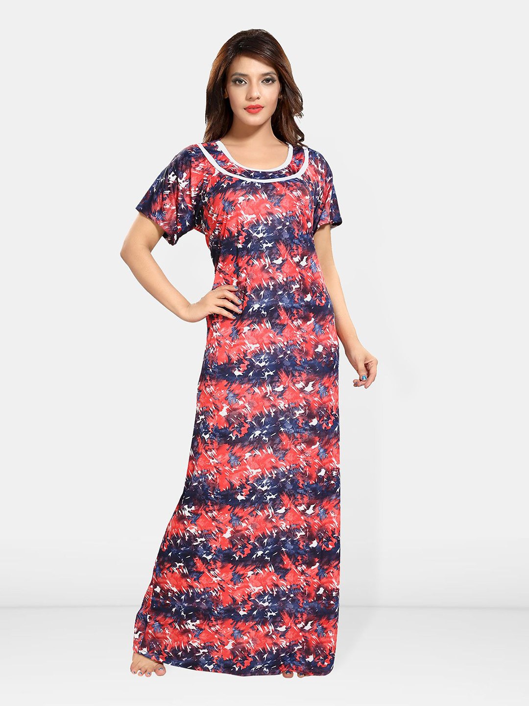 

Be You Printed Maxi Nightdress, Red