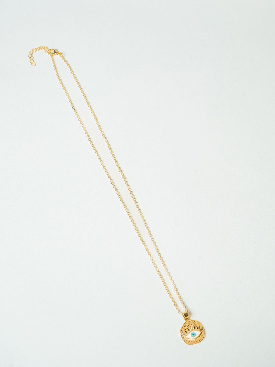 

VIRAASI Gold-Plated Circular Evil Eye Round Pendant