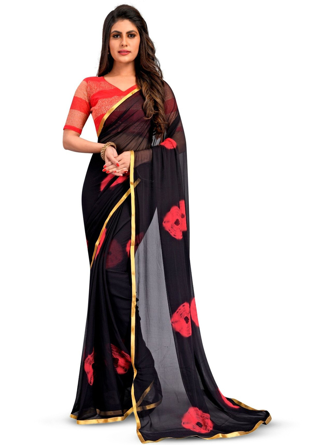 

Aika Zari Saree, Black