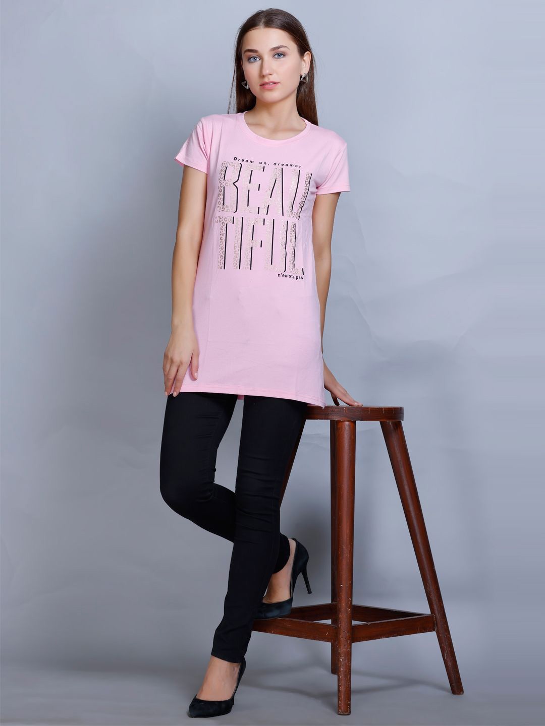 

Wool's Kart Print Cotton Top, Pink