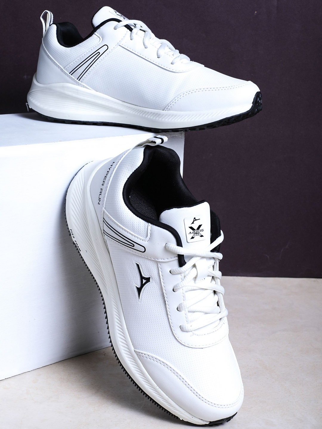 

ABROS Men Sports Shoes Air Lace-Ups Running Shoes, White