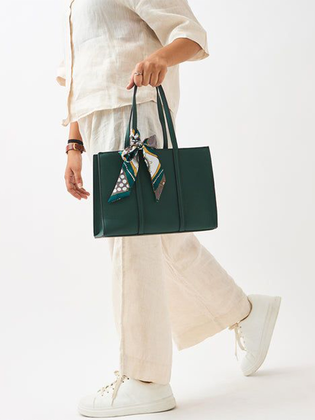 

Chumbak Maldives Mini Tote With Scarf | Green