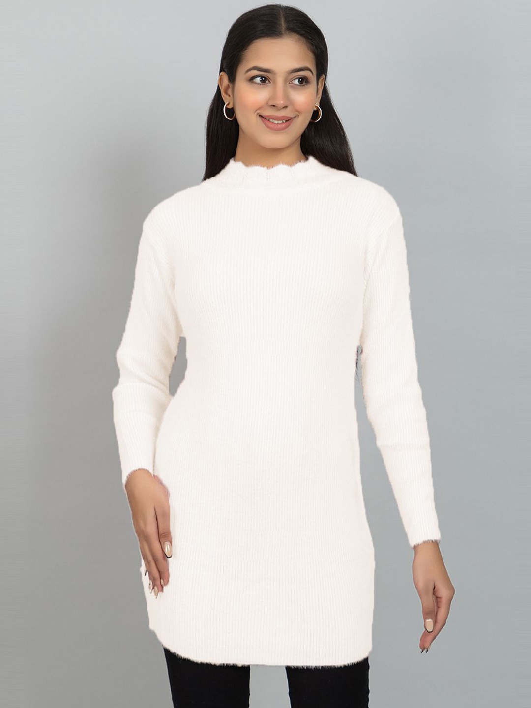 

Wool's Kart Women Woollen Tunic, White