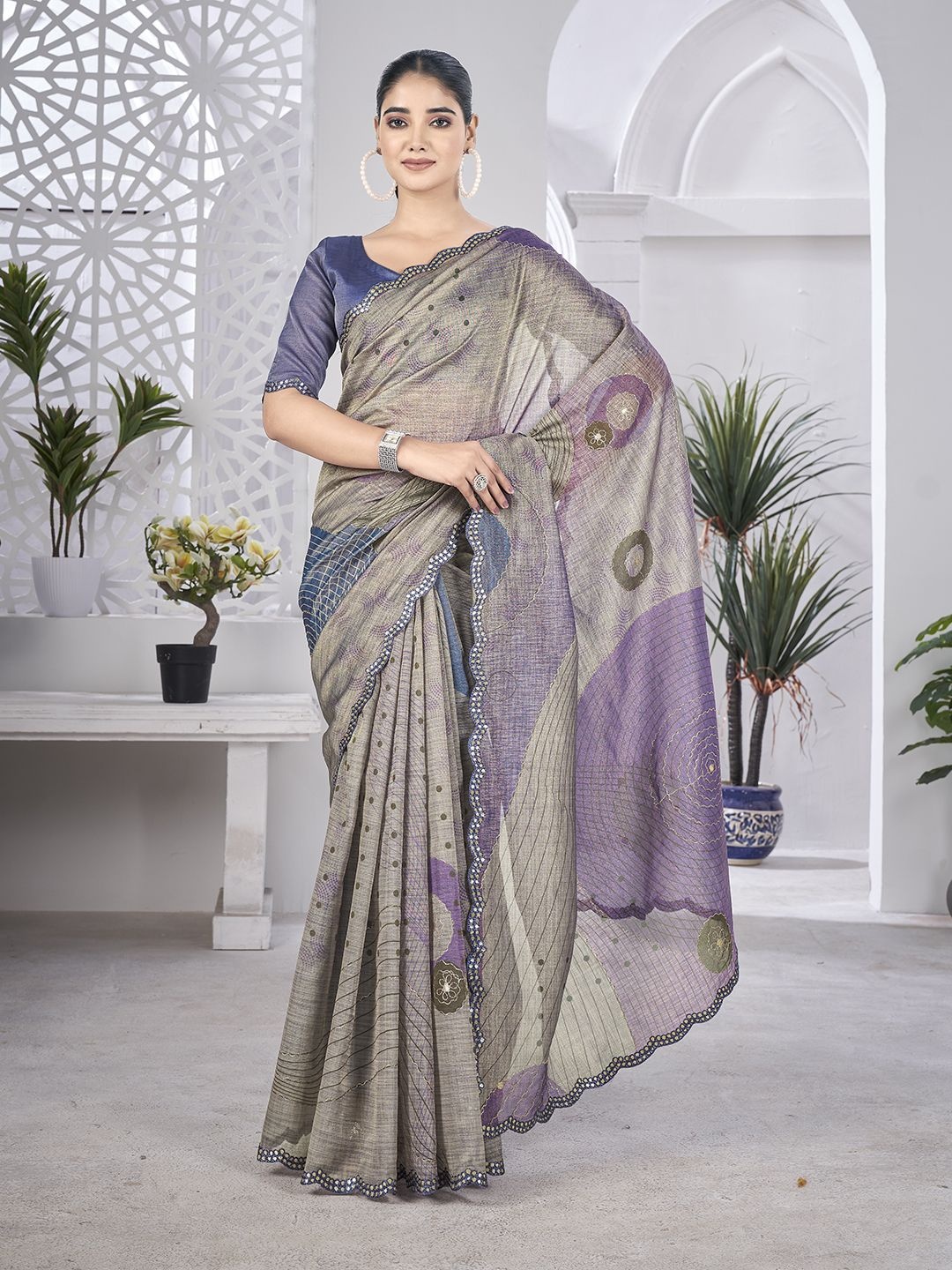 

all about you Organza Saree, Brown