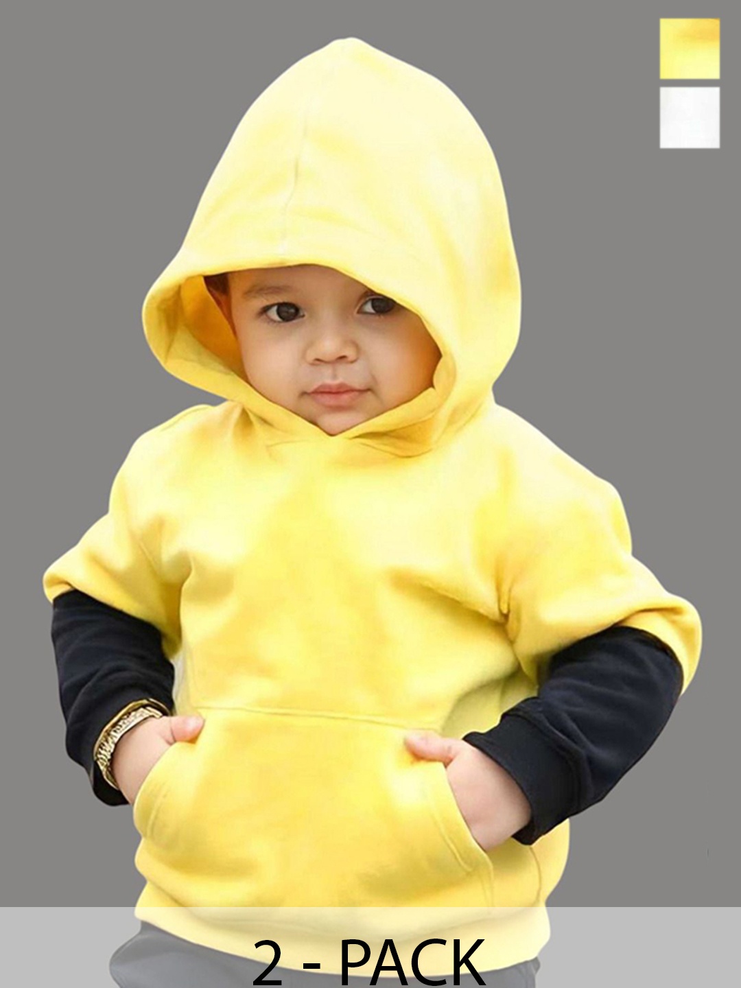 

BAESD Kids Set of 2 Colourblocked Hooded Sweatshirt, White