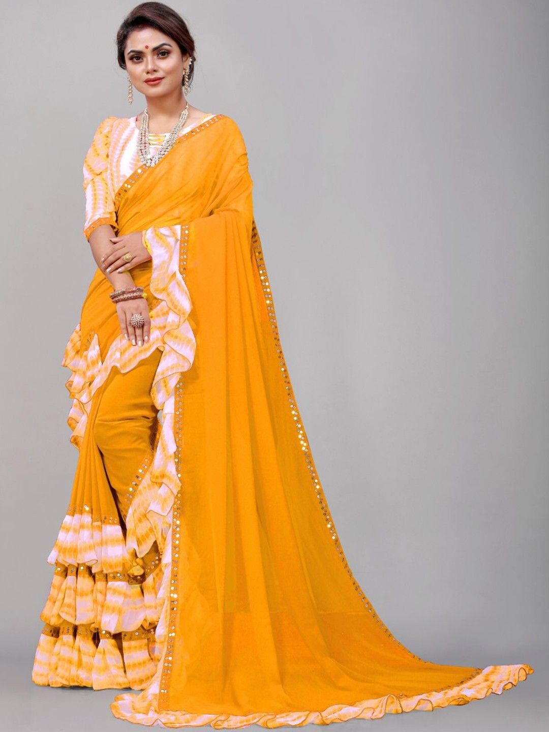 

Aika Pure Cotton Saree, Yellow