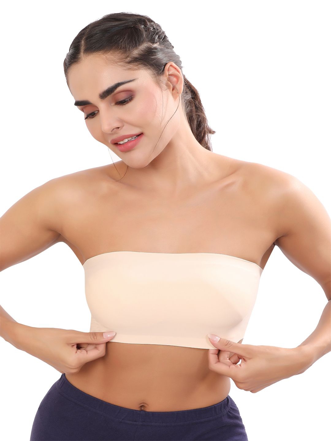 

Bella Voste Bandeau Bra Full Coverage, Beige