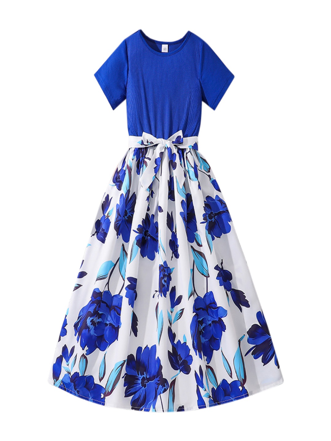 

StyleCast x Revolte Girls Floral Printed Fit & Flare Midi Dress, Blue