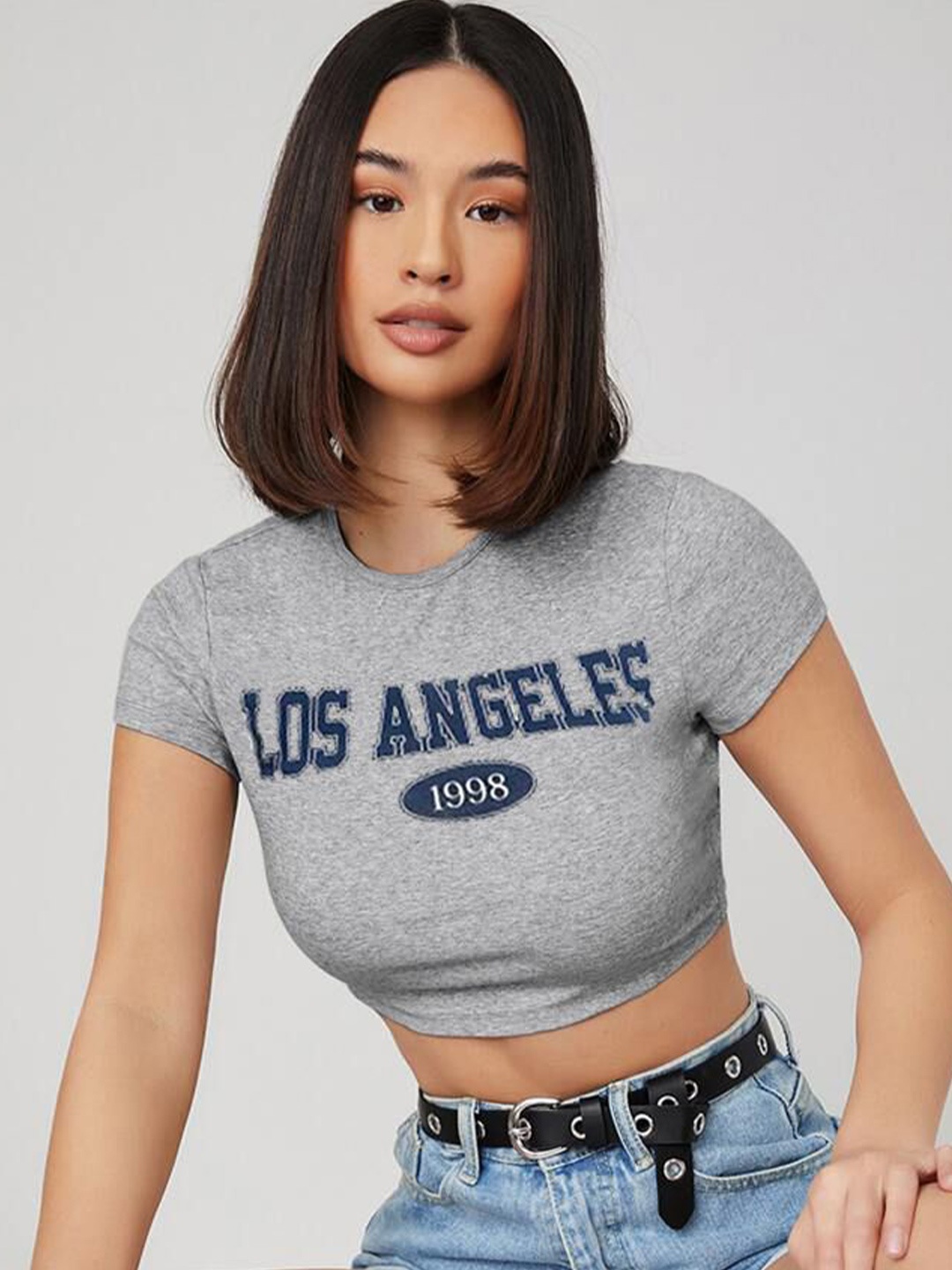 

sollobell Cotton Crop Top, Grey