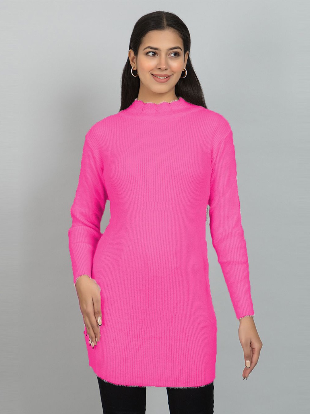 

Wool's Kart Women Round Neck Tunic, Pink