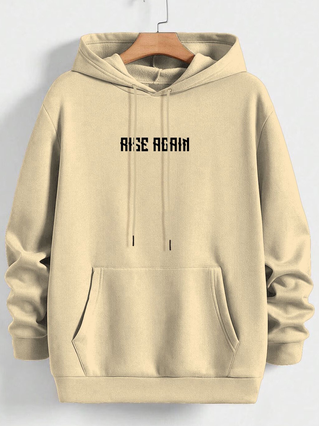 

TOGS & TERRE Women Printed Hooded Pullover Sweatshirt, Beige