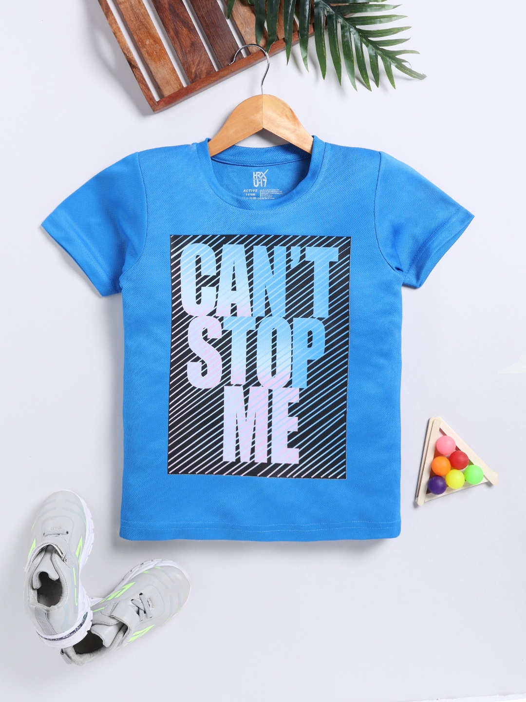 

HRX by Hrithik Roshan Boys Typography Printed Rapid-Dry T-shirt, Blue