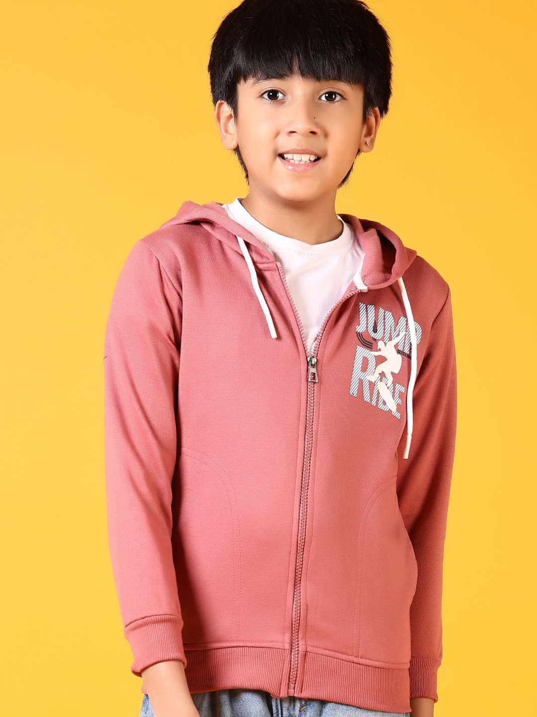 

V-Mart Boys Cotton Hooded Sweatshirt, Coral