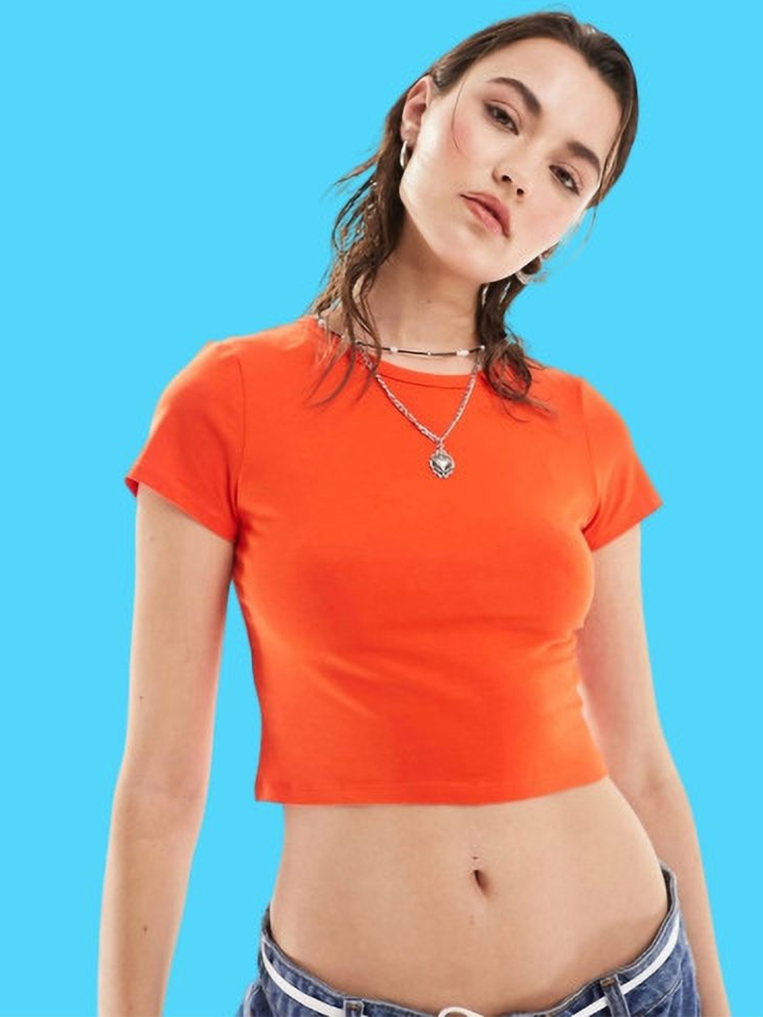 

sollobell Cotton Crop Top, Orange