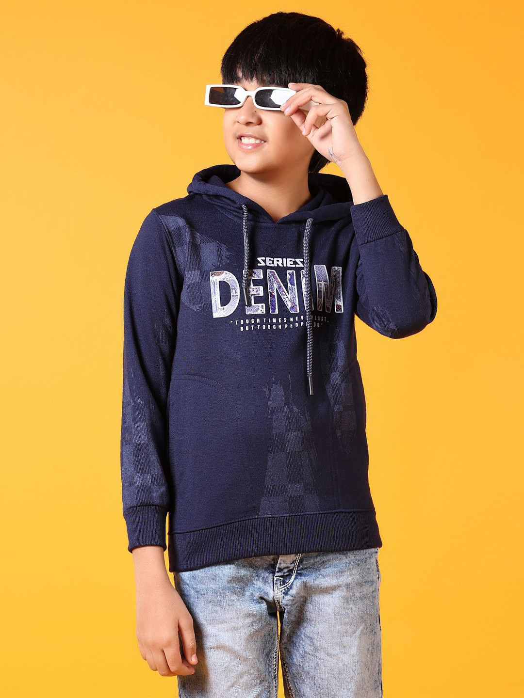 

V-Mart Boys Typography Printed Cotton Sweatshirt, Navy blue