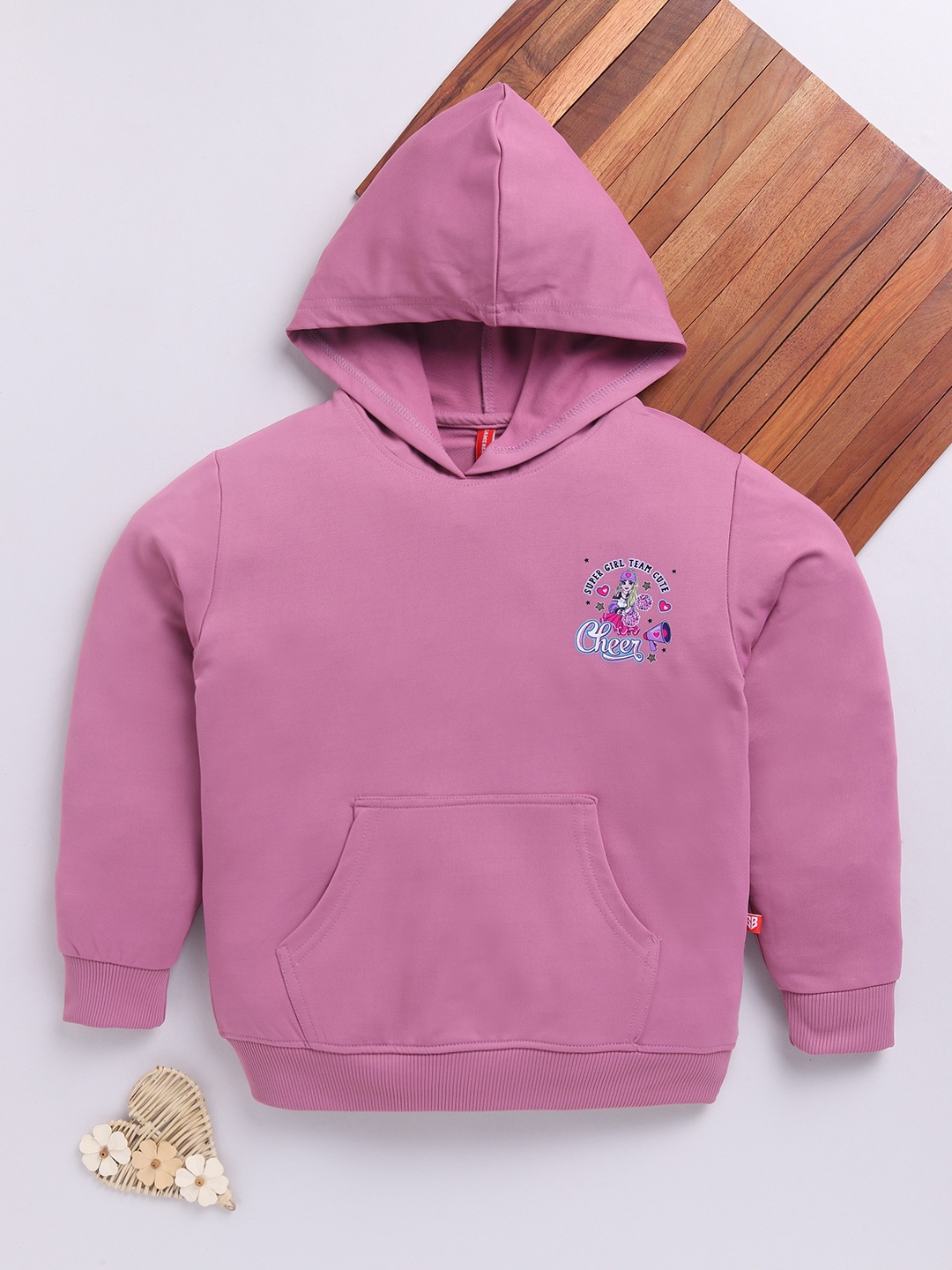 

Here&Now X Game Begins Kids Girls Printed Hooded Sweatshirt, Purple