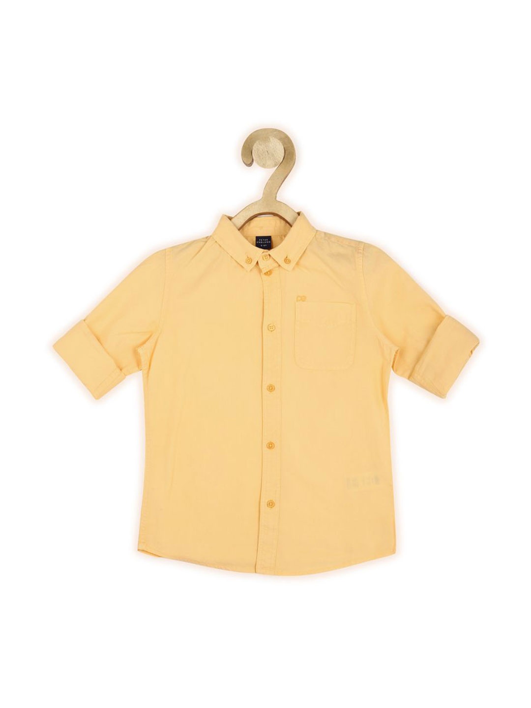 

Peter England Boys Button-Down Collar Solid Cotton Casual Shirt, Yellow
