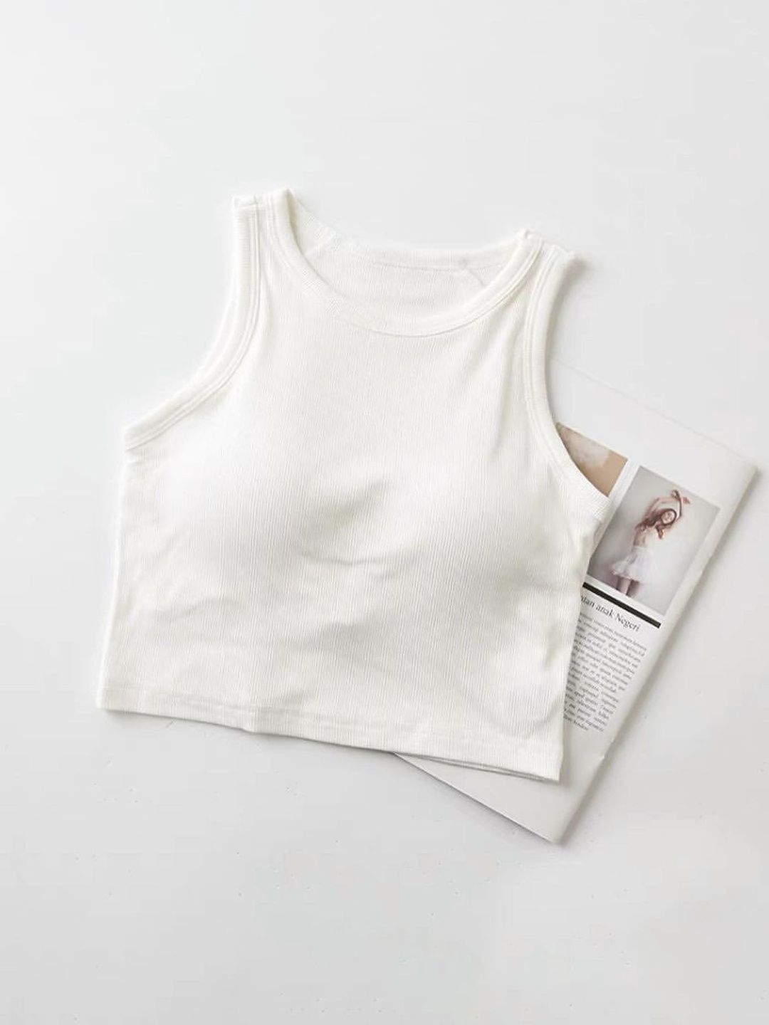 

HIGH BUY Women Tank Crop Top, White