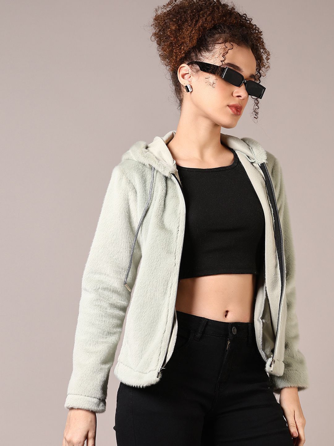 

V-Mart Women Hooded Sweatshirt, Green