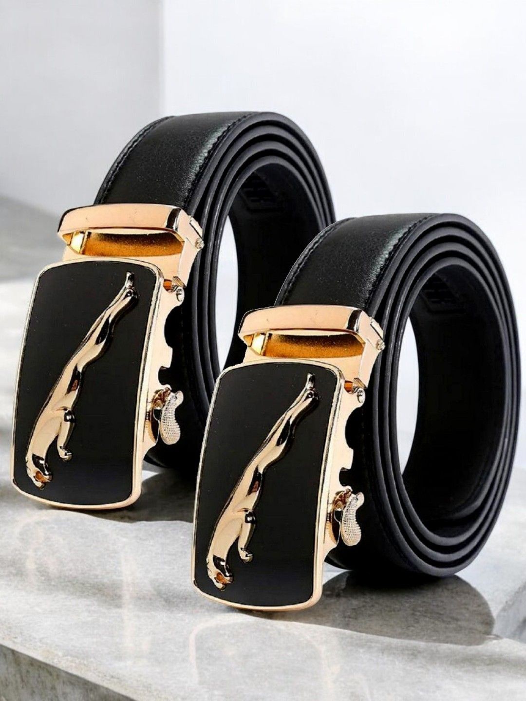 

Metronaut Men Textured 2 PU Belt, Black
