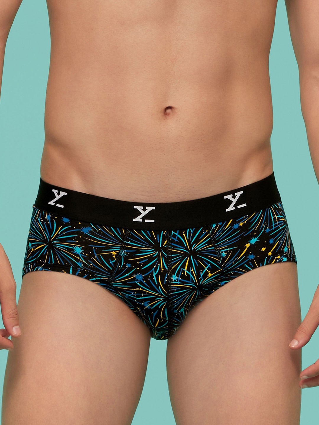 

XYXX Men Shuffle Modal Briefs Fire Cracker XYBRF83, Black