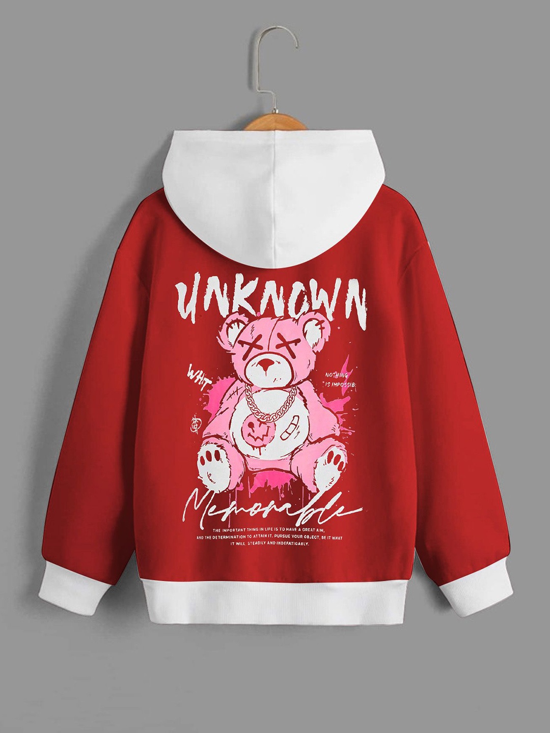 

Dagcros Boys Printed Hooded Sweatshirt, Red