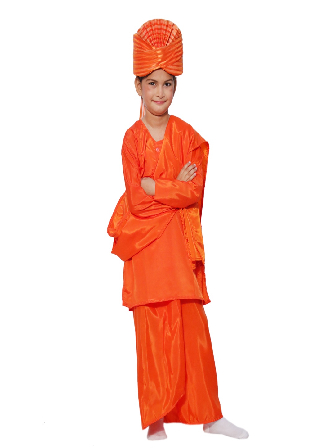 

itsmycostume Boys Pure Cotton Swami Vivekananda Costume Set, Orange
