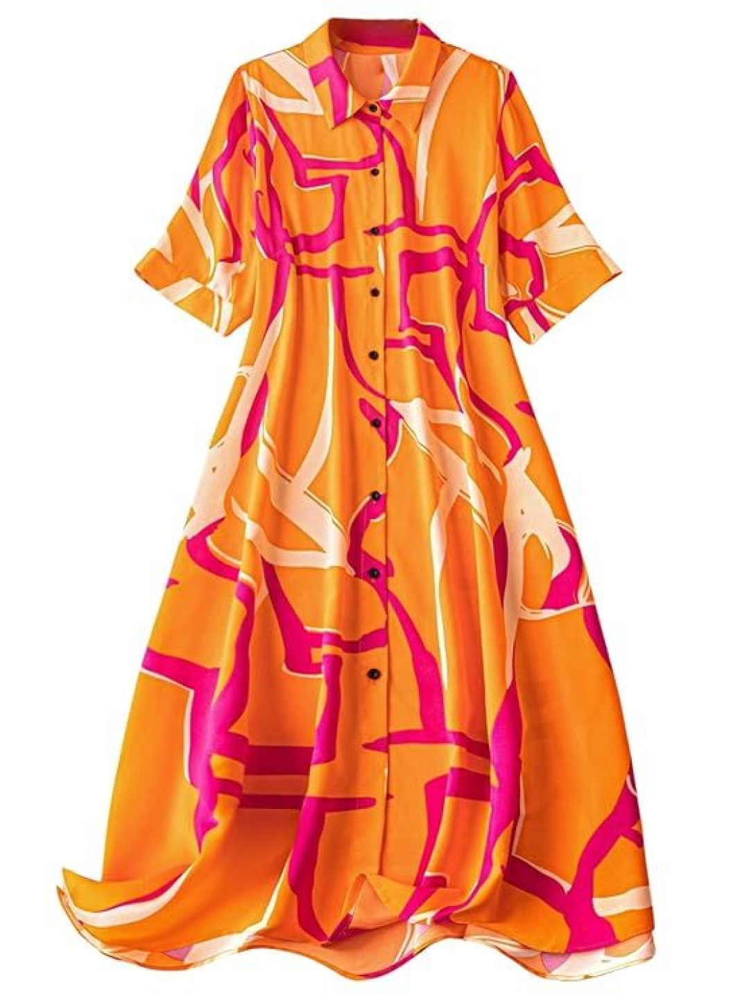 

Mast & Harbour Women Shirt Midi Dress, Orange