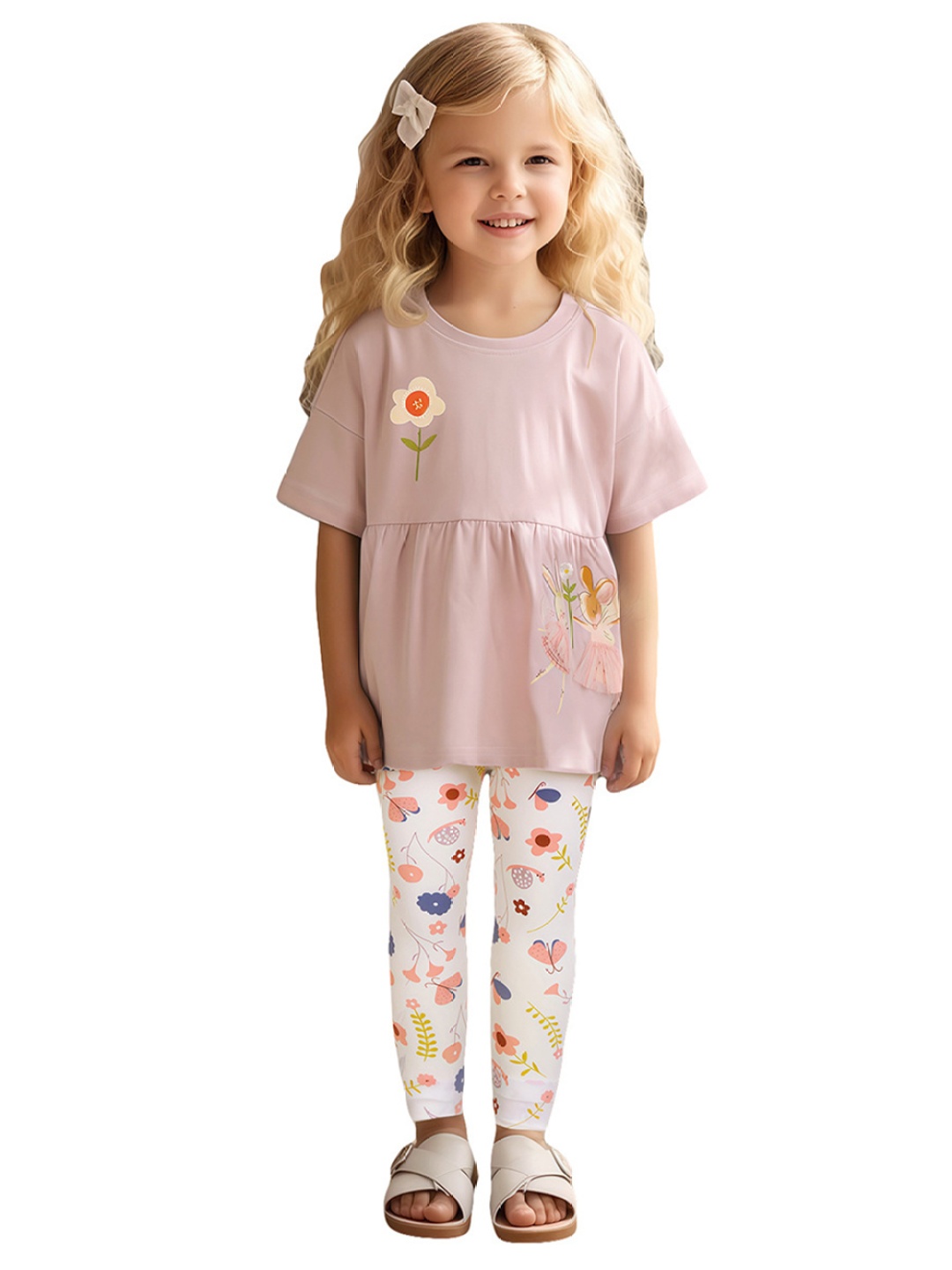 

StyleCast x Revolte Girls Printed Pure Cotton Top With Trouser, Pink