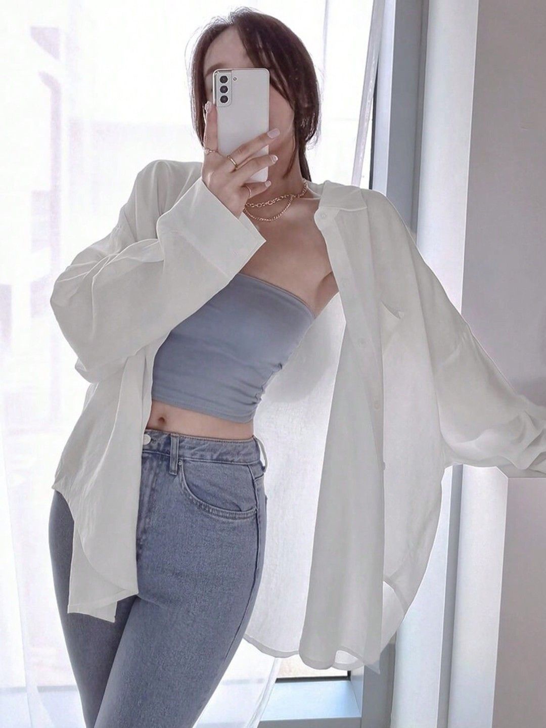 

NANCHI Women Comfort Relaxed Fit Spread Collar Solid Cotton Casual Shirt, Off white