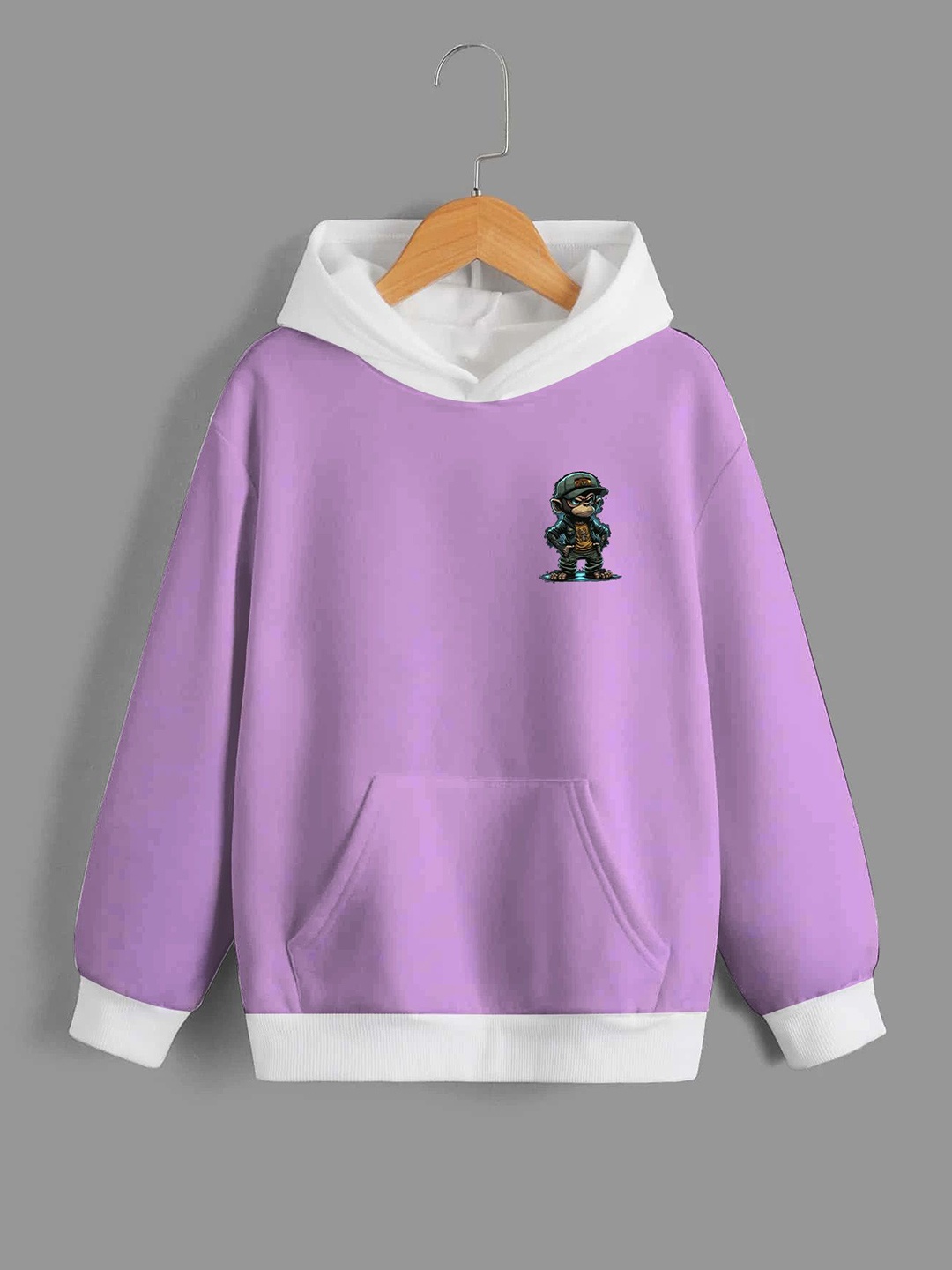 

Dagcros Boys Printed Hooded Pullover Sweatshirt, Purple