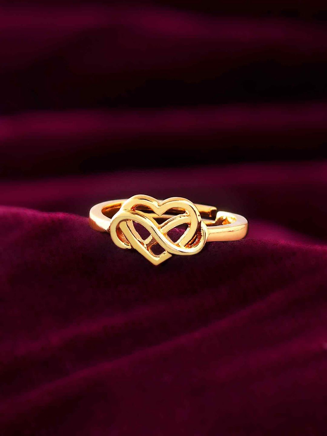

Voylla Gold-Plated Valentine's Day Tied To My Heart Finger Ring