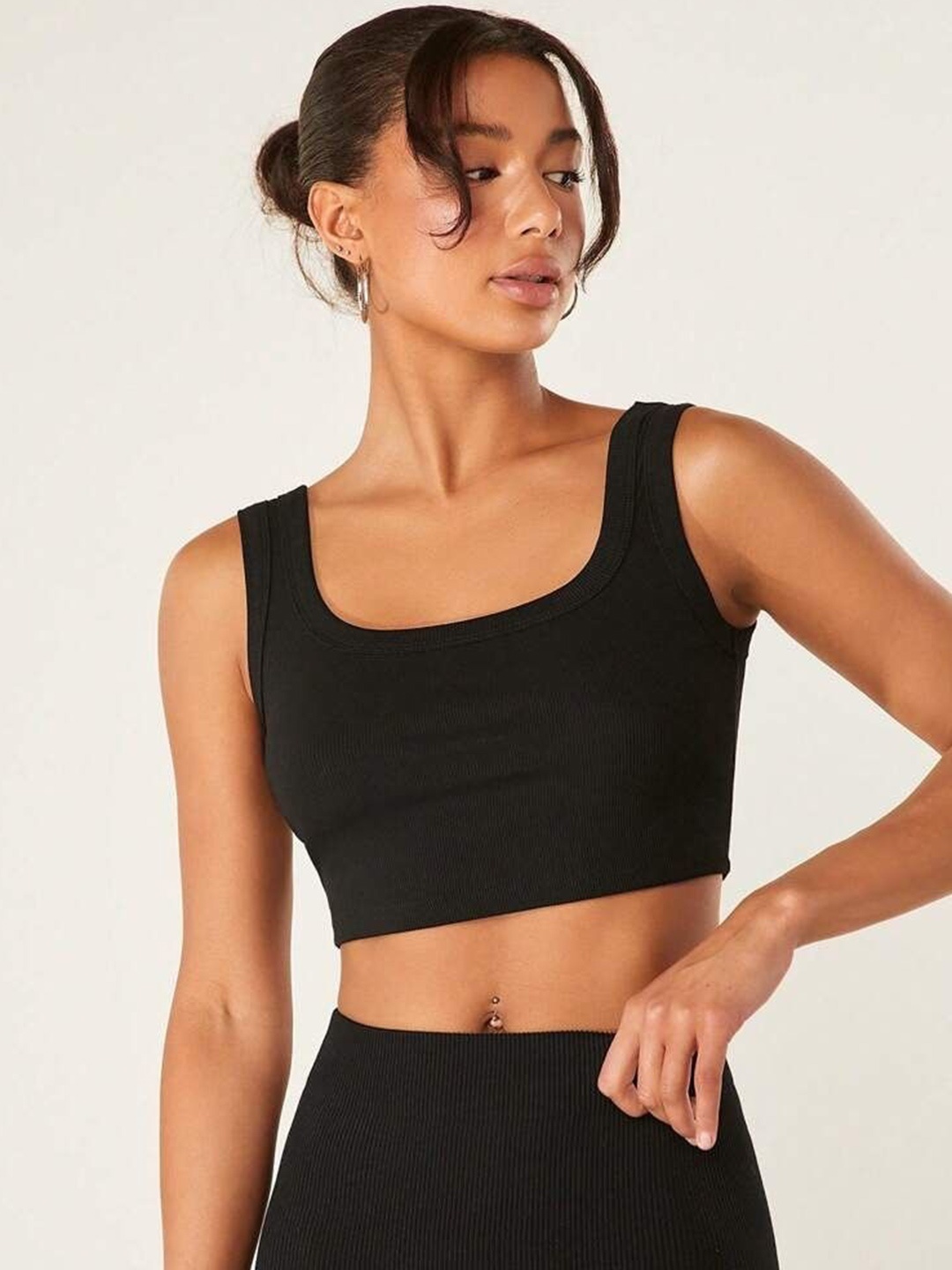 

sollobell Cotton Crop Top, Black