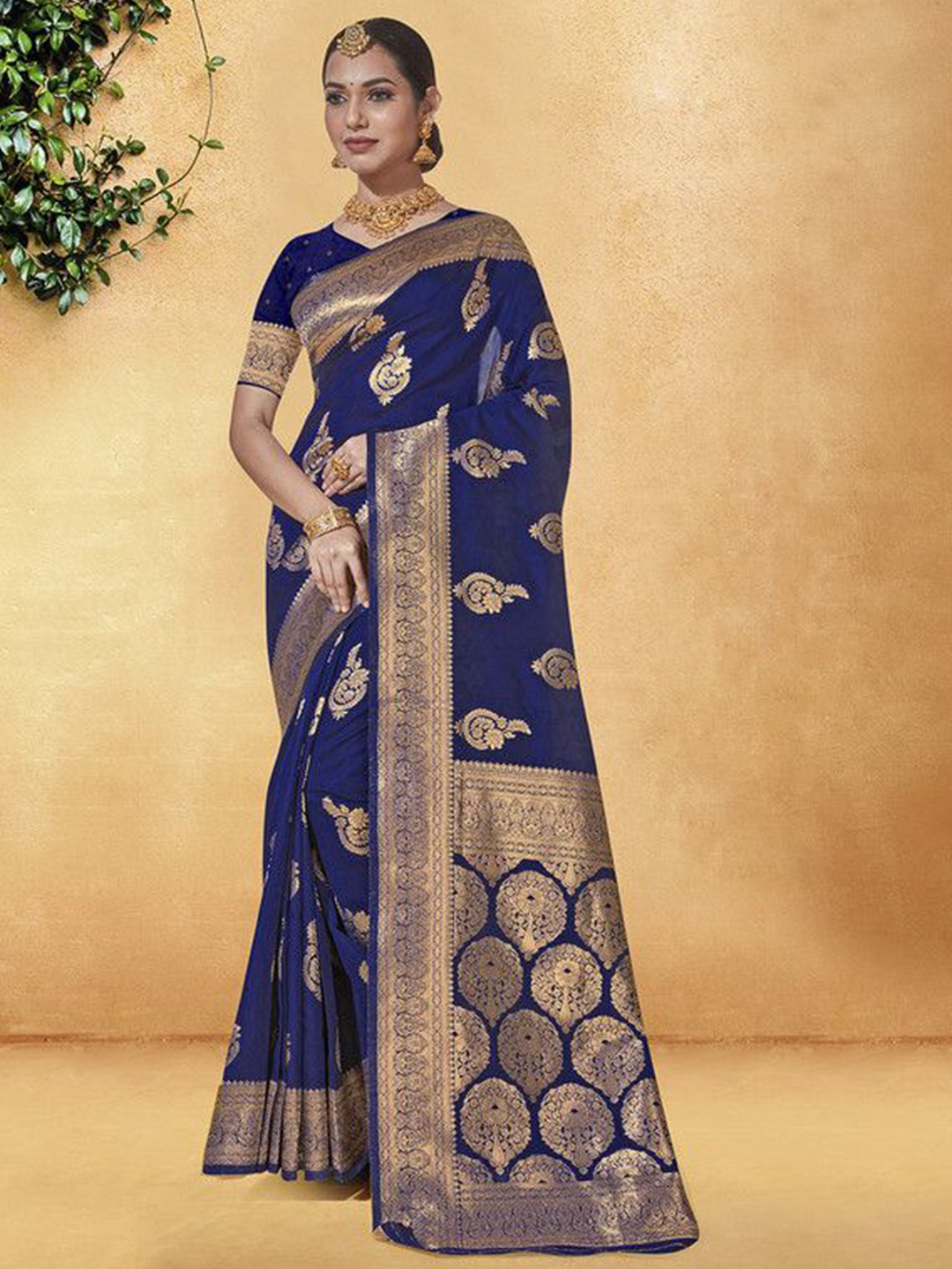 

sagarika Woven Design Zari Banarasi Saree, Blue