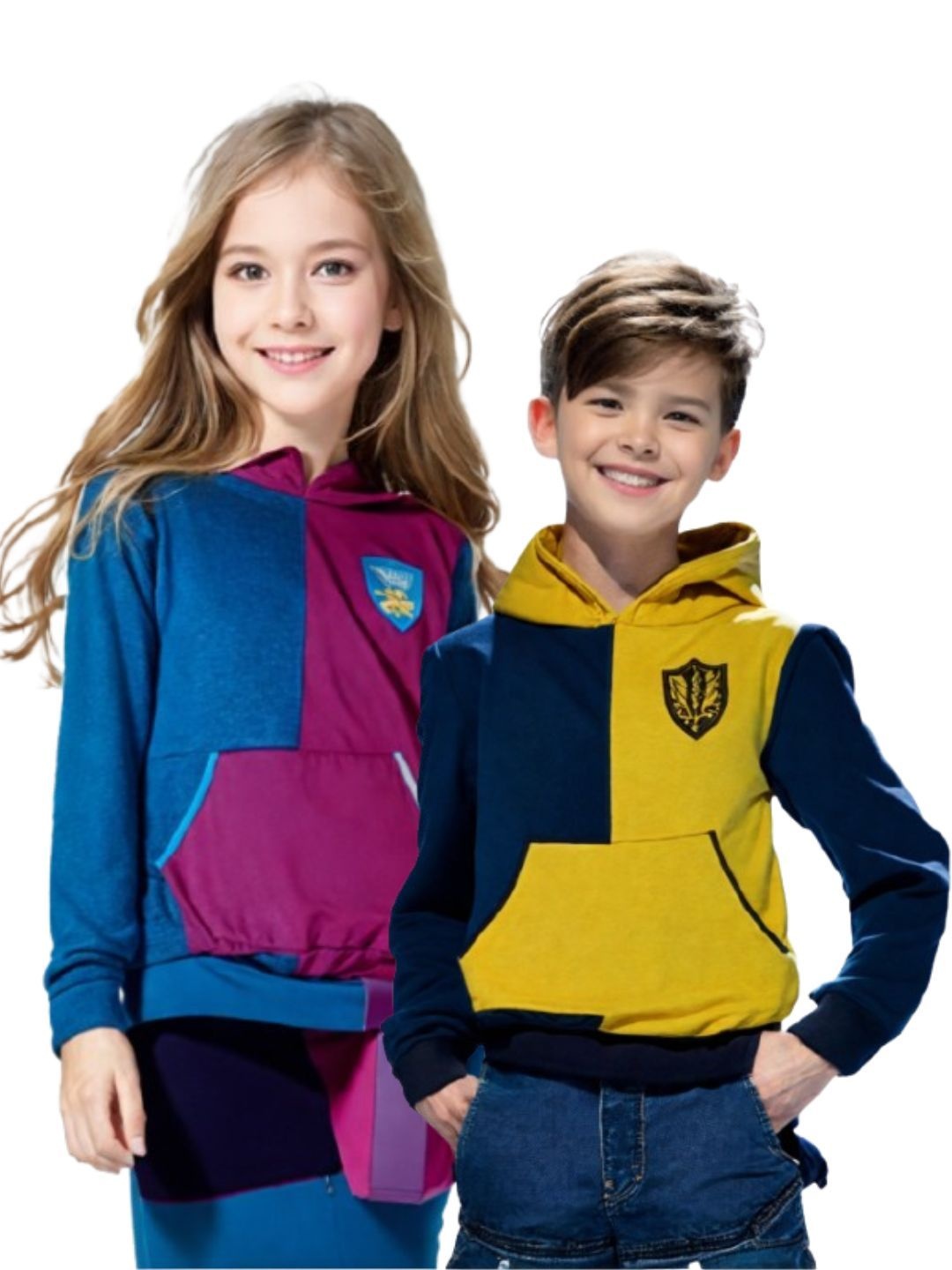 

Seyor Kids Pack Of 2 Colourblocked Hooded Sweatshirt, Blue