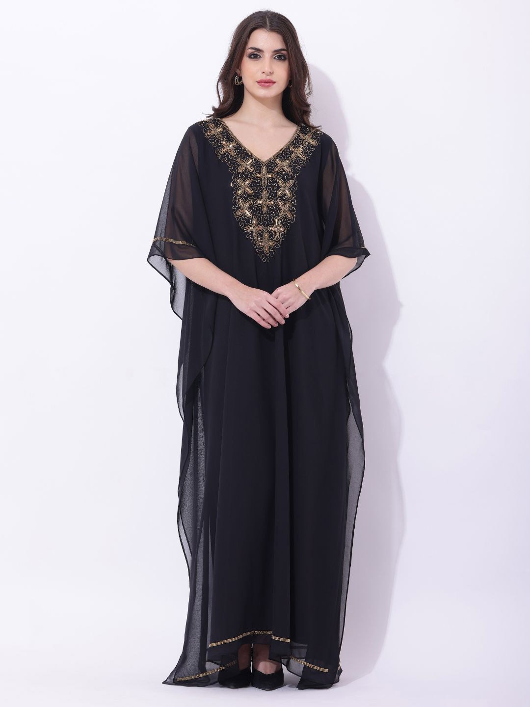 

DEBONATELLA Women Embellished Kaftan Maxi Dress, Black