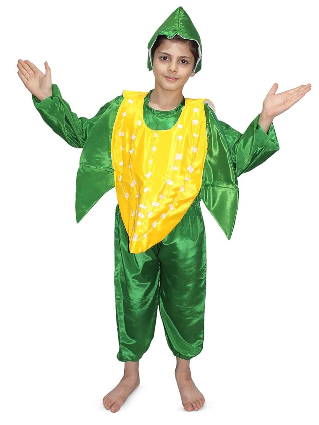 

Kaku Fancy dresses Kids Corn Vegetables Costume Set, Yellow