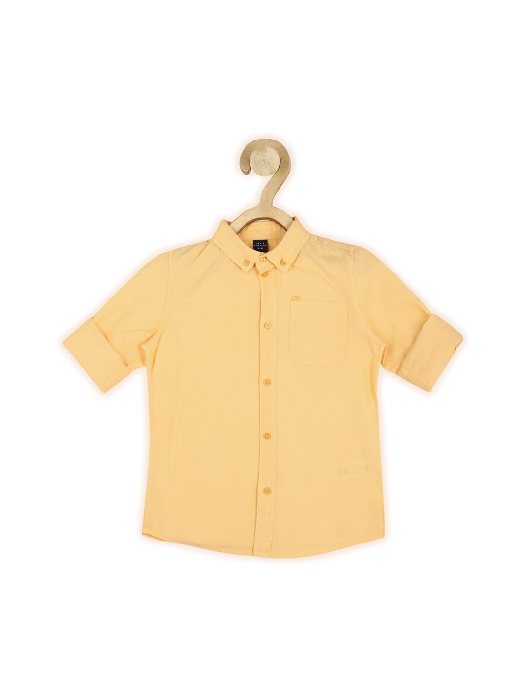

Peter England Boys Button-Down Collar Solid Cotton Casual Shirt, Yellow