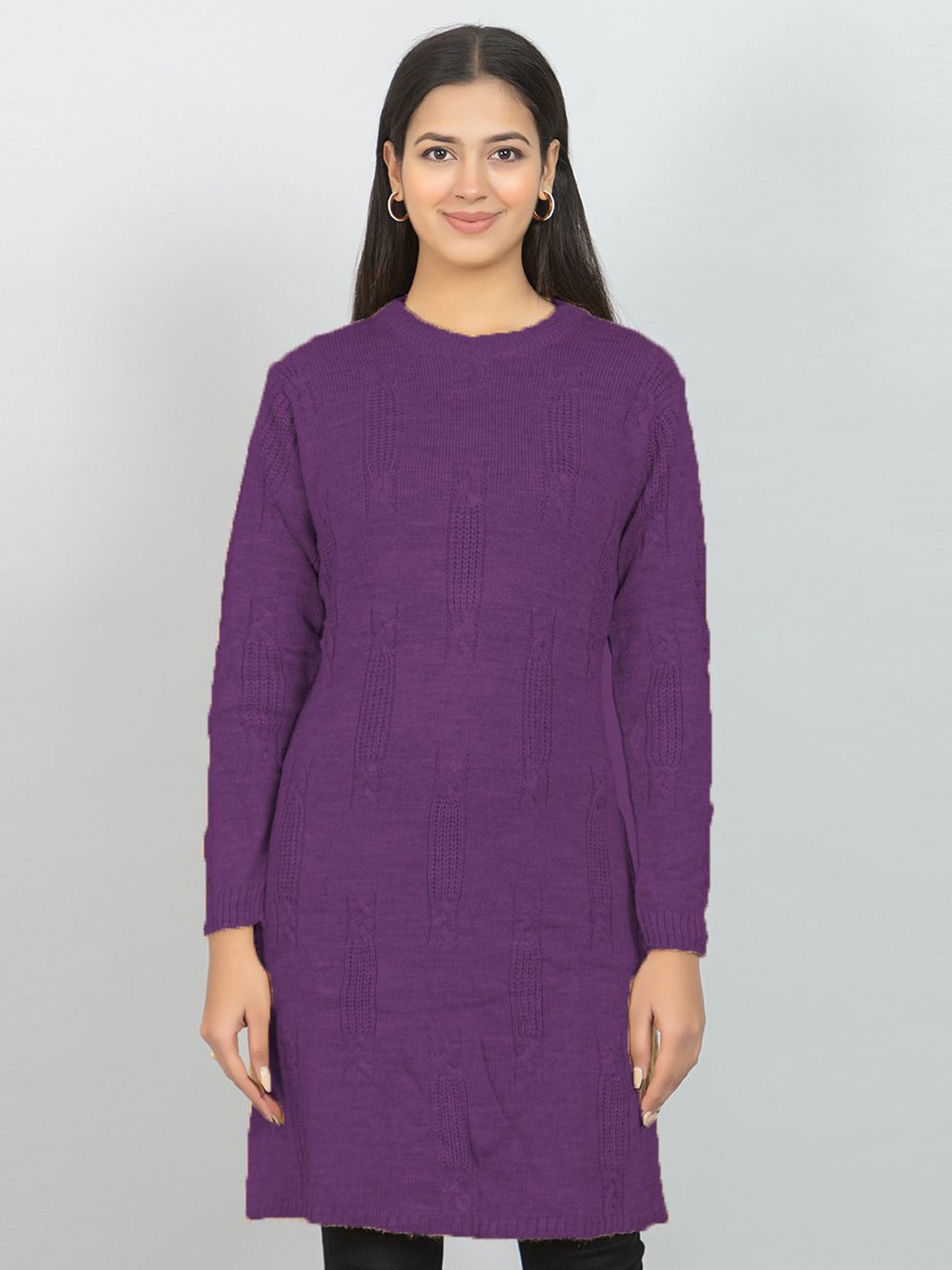 

Wool's Kart Women Woollen Tunic, Purple