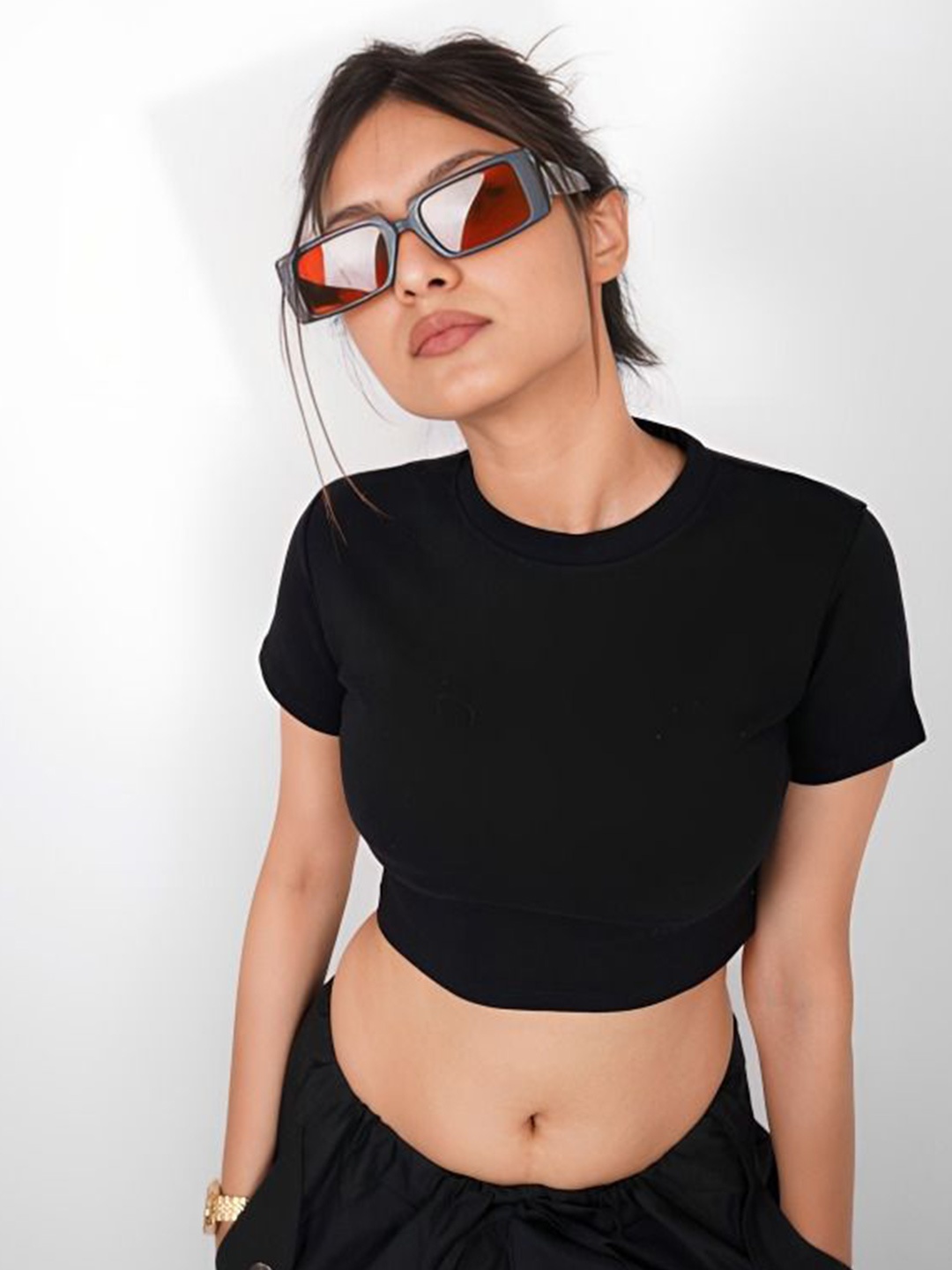 

sollobell Cotton Tank Crop Top, Black