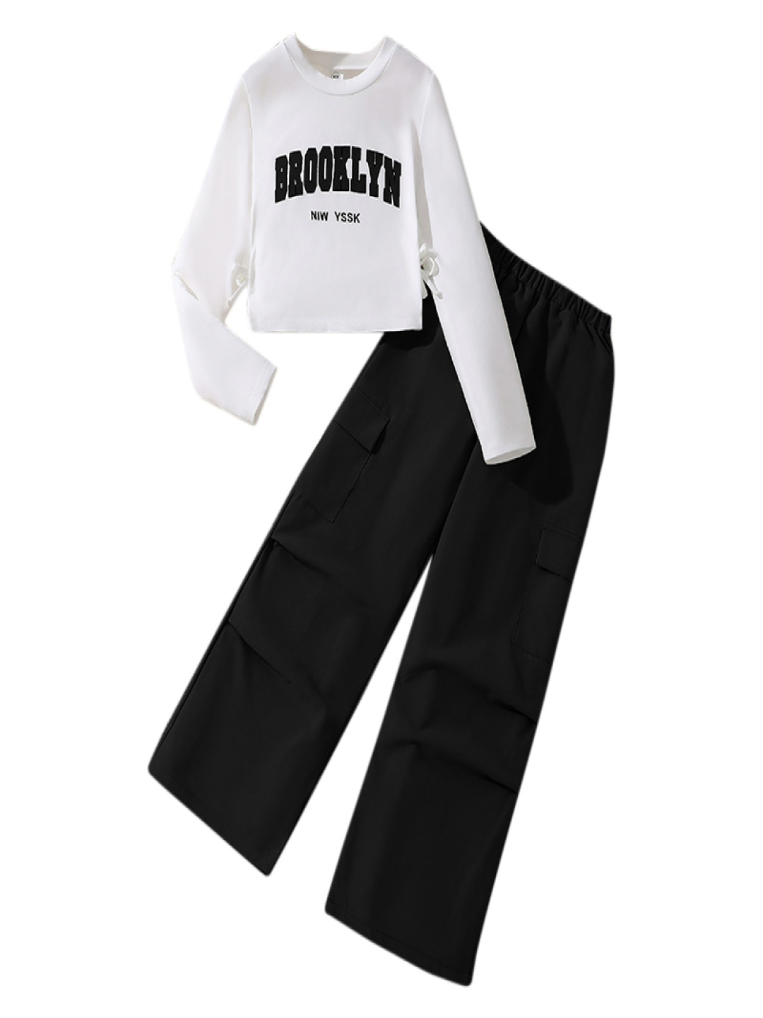 

StyleCast x Revolte Girls Printed Long Sleeves T-Shirt With Trouser, Black