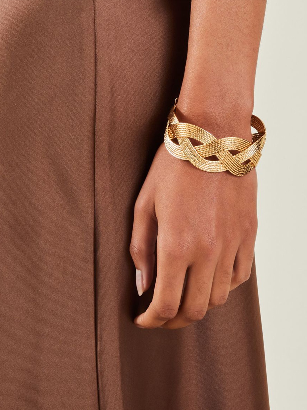 

Accessorize Plaited Textured Cuff, Gold