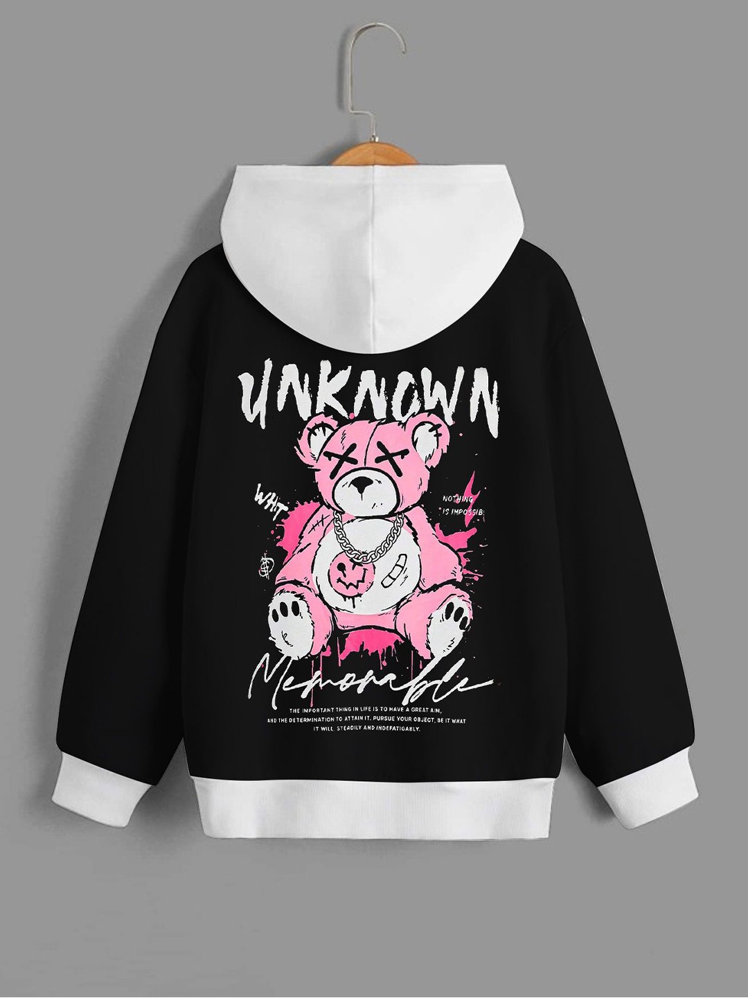 

Dagcros Boys Printed Hooded Sweatshirt, Black