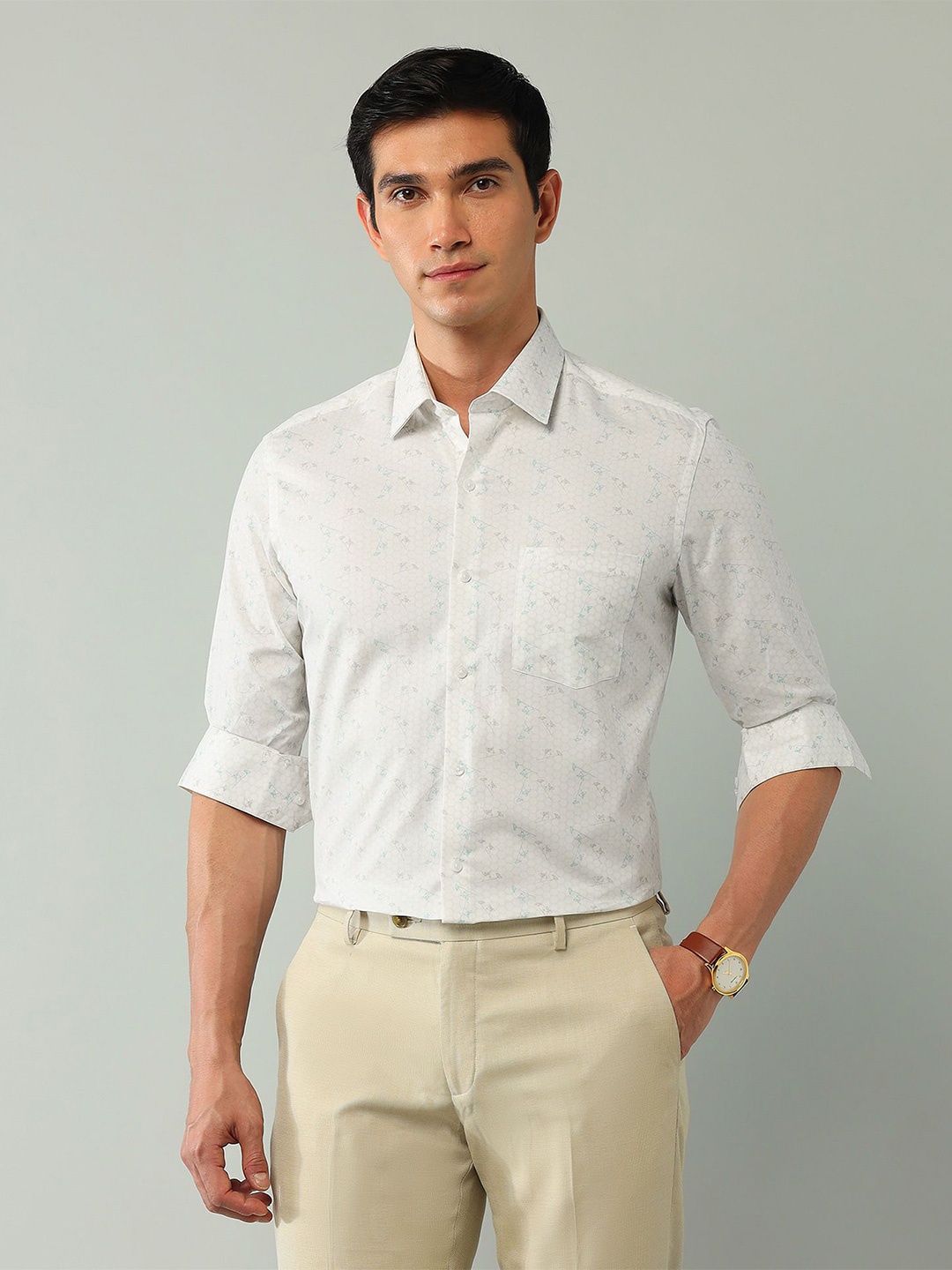 

Arrow Men Slim Fit Floral Opaque Printed Casual Shirt, Beige